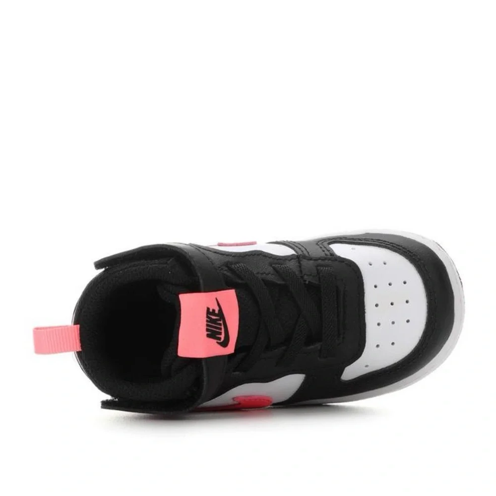 KIDS' NIKE INFANT & TODDLER COURT BOROUGH MID 2 SNEAKERS Unisex Black Pink - 7 - Picture 3 of 16